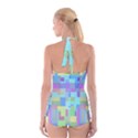 Pastel geometrical desing Boyleg Halter Swimsuit  View2