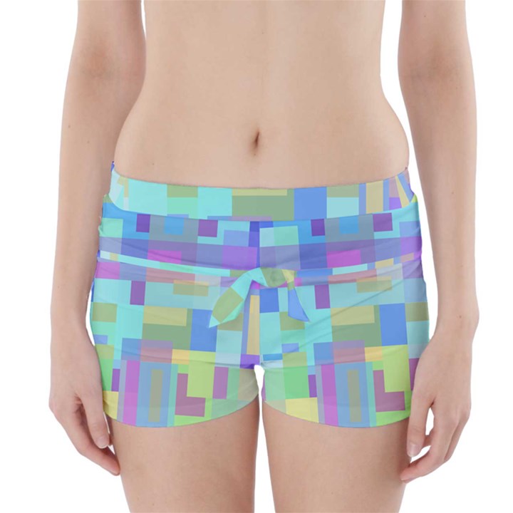 Pastel geometrical desing Boyleg Bikini Wrap Bottoms