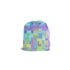 Pastel Geometrical Desing Drawstring Pouches (xs)  by Valentinaart