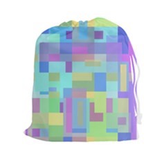 Pastel Geometrical Desing Drawstring Pouches (xxl) by Valentinaart