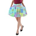 Pastel geometrical desing A-Line Pocket Skirt View1