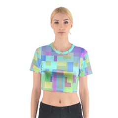 Pastel Geometrical Desing Cotton Crop Top by Valentinaart