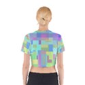 Pastel geometrical desing Cotton Crop Top View2