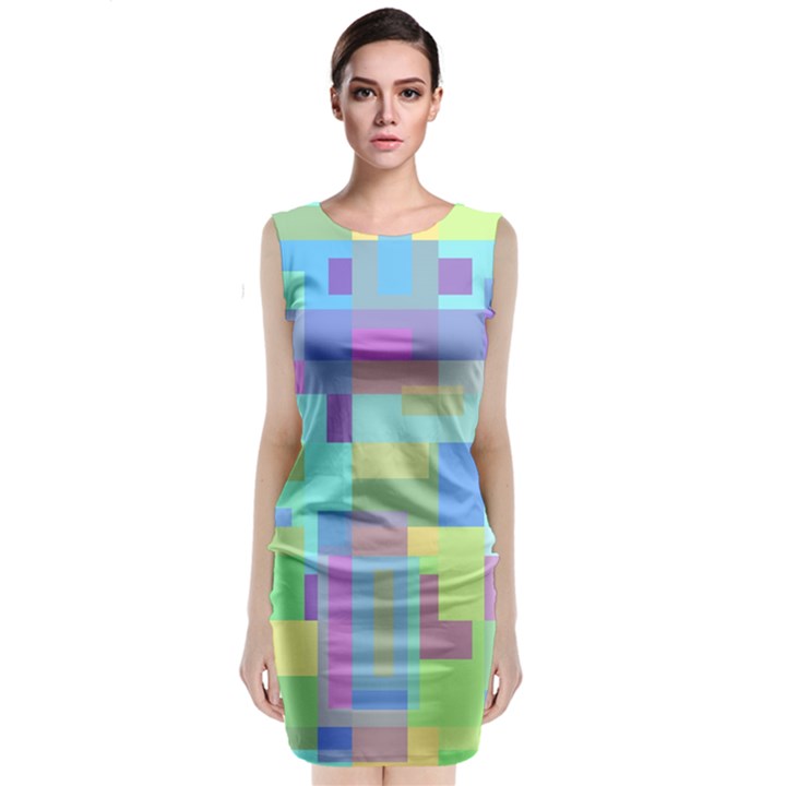 Pastel geometrical desing Classic Sleeveless Midi Dress