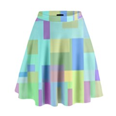 Pastel Geometrical Desing High Waist Skirt by Valentinaart