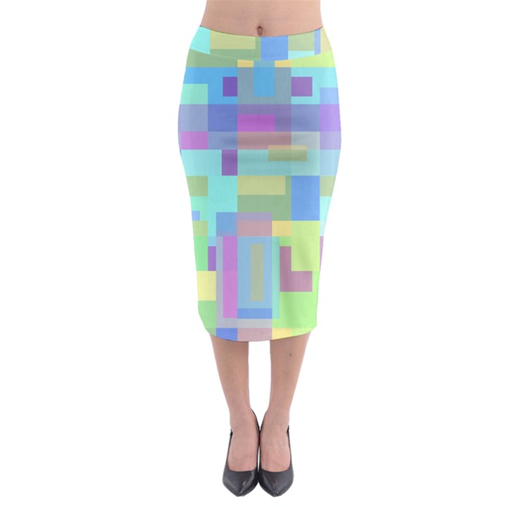 Pastel geometrical desing Midi Pencil Skirt