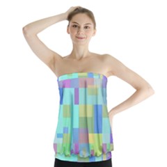 Pastel Geometrical Desing Strapless Top by Valentinaart