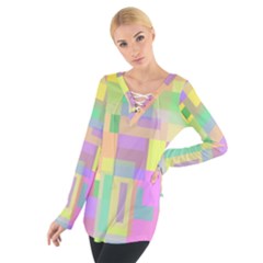 Pastel Colorful Design Women s Tie Up Tee