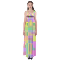 Pastel Colorful Design Empire Waist Maxi Dress by Valentinaart