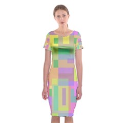 Pastel Colorful Design Classic Short Sleeve Midi Dress by Valentinaart