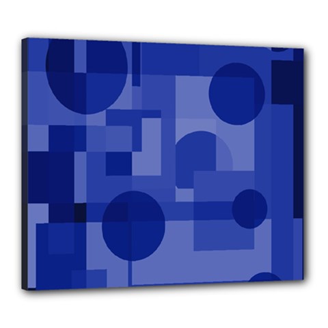 Deep Blue Abstract Design Canvas 24  X 20  by Valentinaart