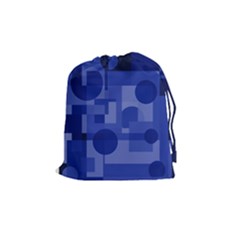 Deep Blue Abstract Design Drawstring Pouches (medium)  by Valentinaart