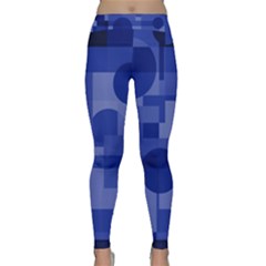 Deep Blue Abstract Design Yoga Leggings