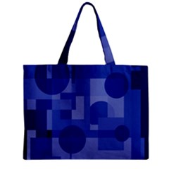 Deep Blue Abstract Design Zipper Mini Tote Bag by Valentinaart