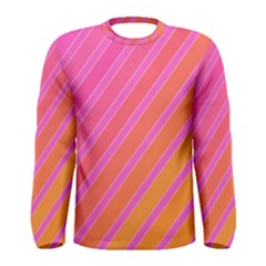 Pink Elegant Lines Men s Long Sleeve Tee by Valentinaart