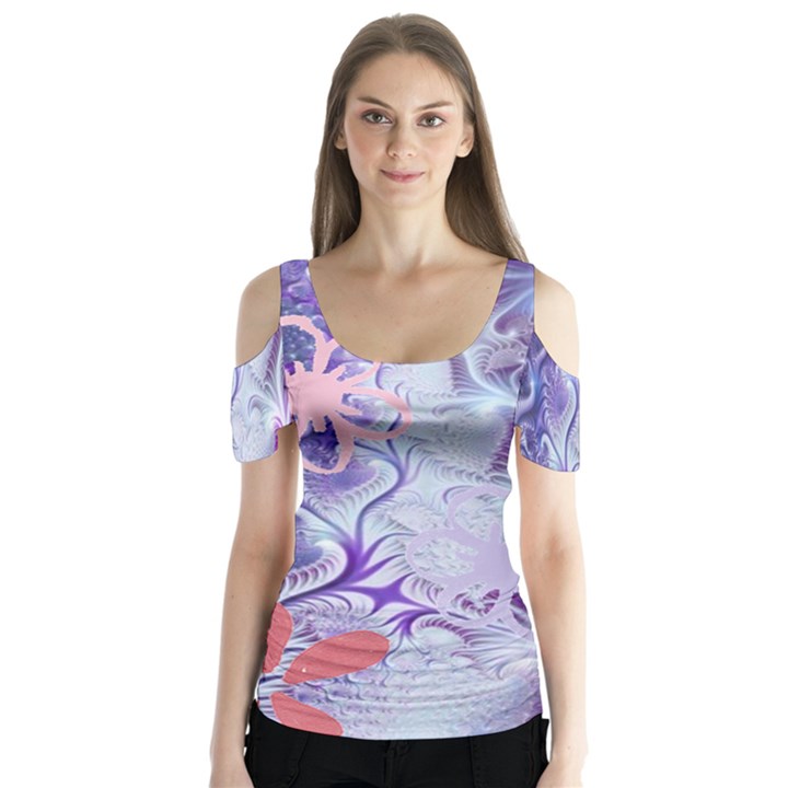 16 - 1IVT86MI4 Butterfly Sleeve Cutout Tee 