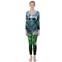 Bluegreen Long Sleeve Catsuit