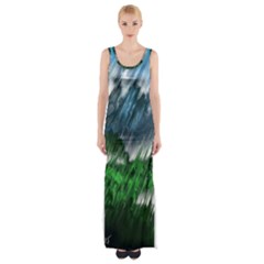 Bluegreen Maxi Thigh Split Dress