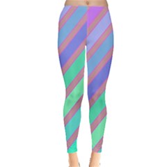 Pastel Colorful Lines Leggings  by Valentinaart