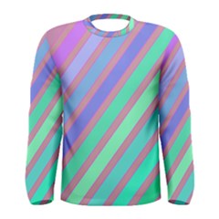 Pastel Colorful Lines Men s Long Sleeve Tee