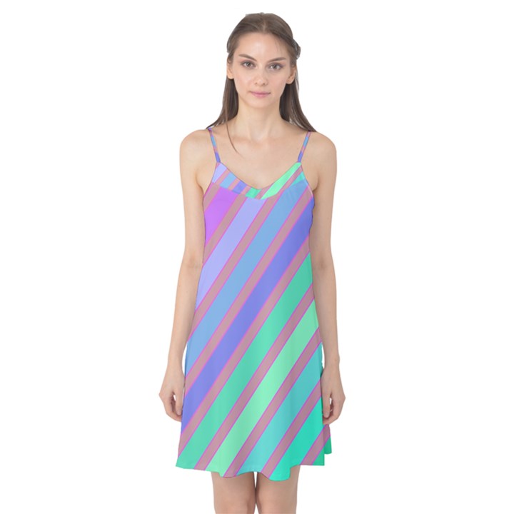 Pastel colorful lines Camis Nightgown