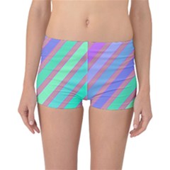 Pastel Colorful Lines Reversible Boyleg Bikini Bottoms by Valentinaart