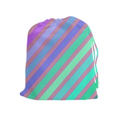 Pastel Colorful Lines Drawstring Pouches (extra Large) by Valentinaart