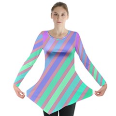 Pastel Colorful Lines Long Sleeve Tunic 