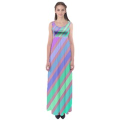 Pastel Colorful Lines Empire Waist Maxi Dress by Valentinaart