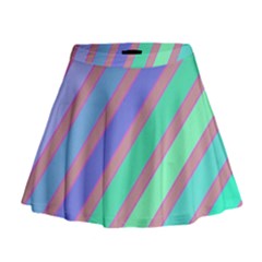 Pastel Colorful Lines Mini Flare Skirt by Valentinaart