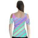 Pastel colorful lines Butterfly Sleeve Cutout Tee  View2