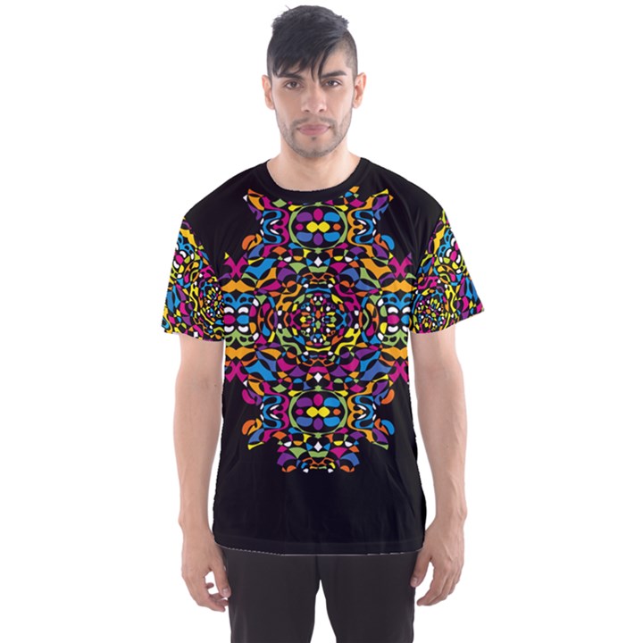 Stained glass pattern Men s Sport Mesh Tee