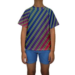 Decorative Lines Kid s Short Sleeve Swimwear