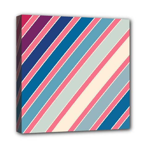 Colorful Lines Mini Canvas 8  X 8 