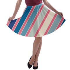 Colorful Lines A-line Skater Skirt