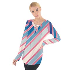 Colorful Lines Women s Tie Up Tee