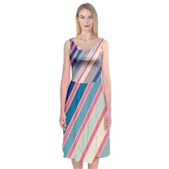 Colorful Lines Midi Sleeveless Dress by Valentinaart