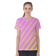 Pink And Yellow Elegant Design Women s Cotton Tee