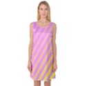 Pink and yellow elegant design Sleeveless Satin Nightdress View1