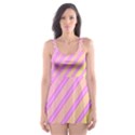 Pink and yellow elegant design Skater Dress Swimsuit View1