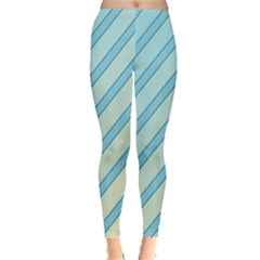 Blue Elegant Lines Leggings  by Valentinaart