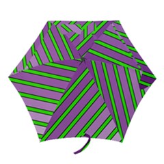 Purple And Green Lines Mini Folding Umbrellas by Valentinaart