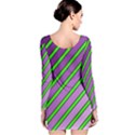 Purple and green lines Long Sleeve Bodycon Dress View2