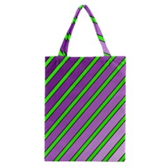 Purple And Green Lines Classic Tote Bag