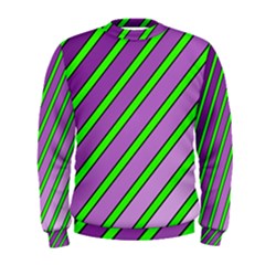 Purple And Green Lines Men s Sweatshirt