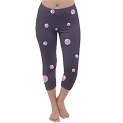 Pink Bubbles Capri Winter Leggings  by Valentinaart