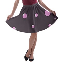 Pink Bubbles A-line Skater Skirt by Valentinaart