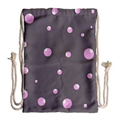 Pink Bubbles Drawstring Bag (large)