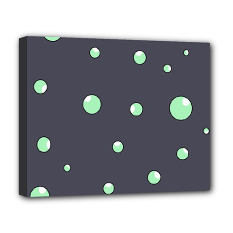 Green Bubbles Deluxe Canvas 20  X 16   by Valentinaart