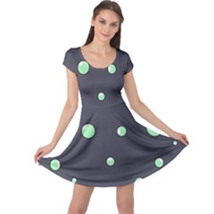 Green Bubbles Cap Sleeve Dresses by Valentinaart